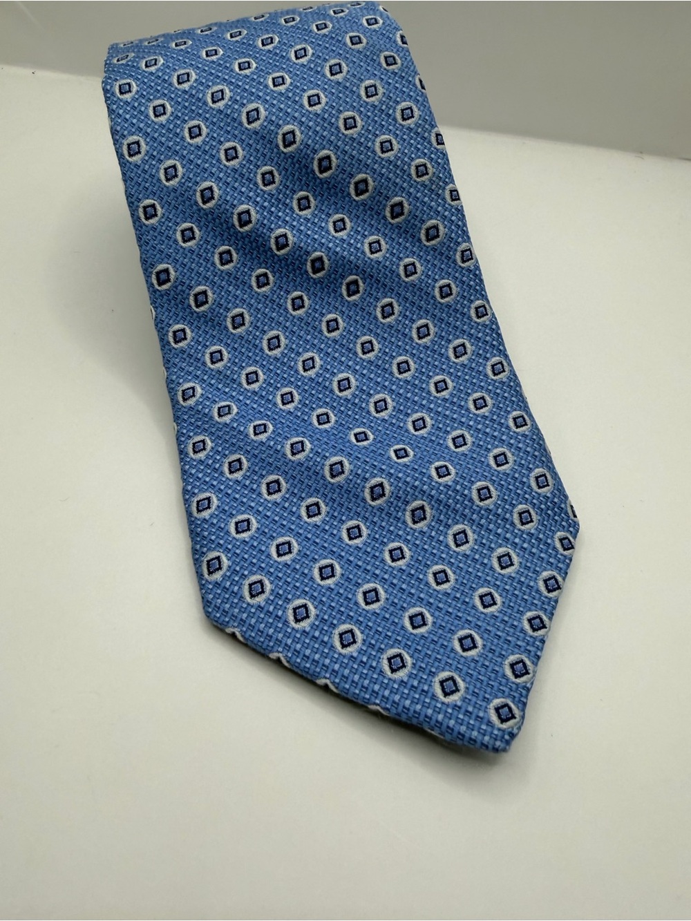 JZ Richards Men's Light Blue Geometric Silk Tie